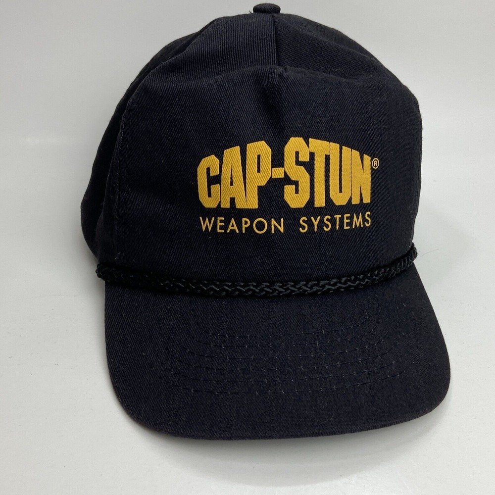 Cap-Stun weapon Systems Hat Snapback Black adjustable Cap Front Rope Headwear